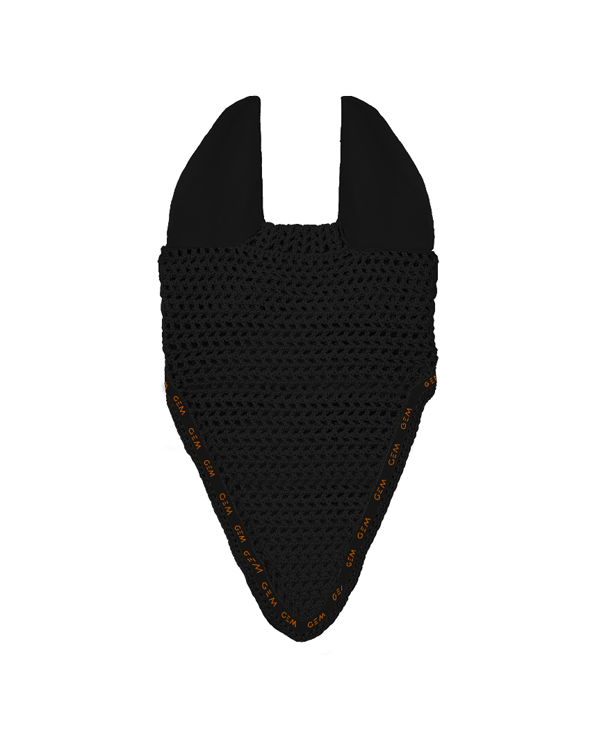 Mesh Ear Net•Black/Coral