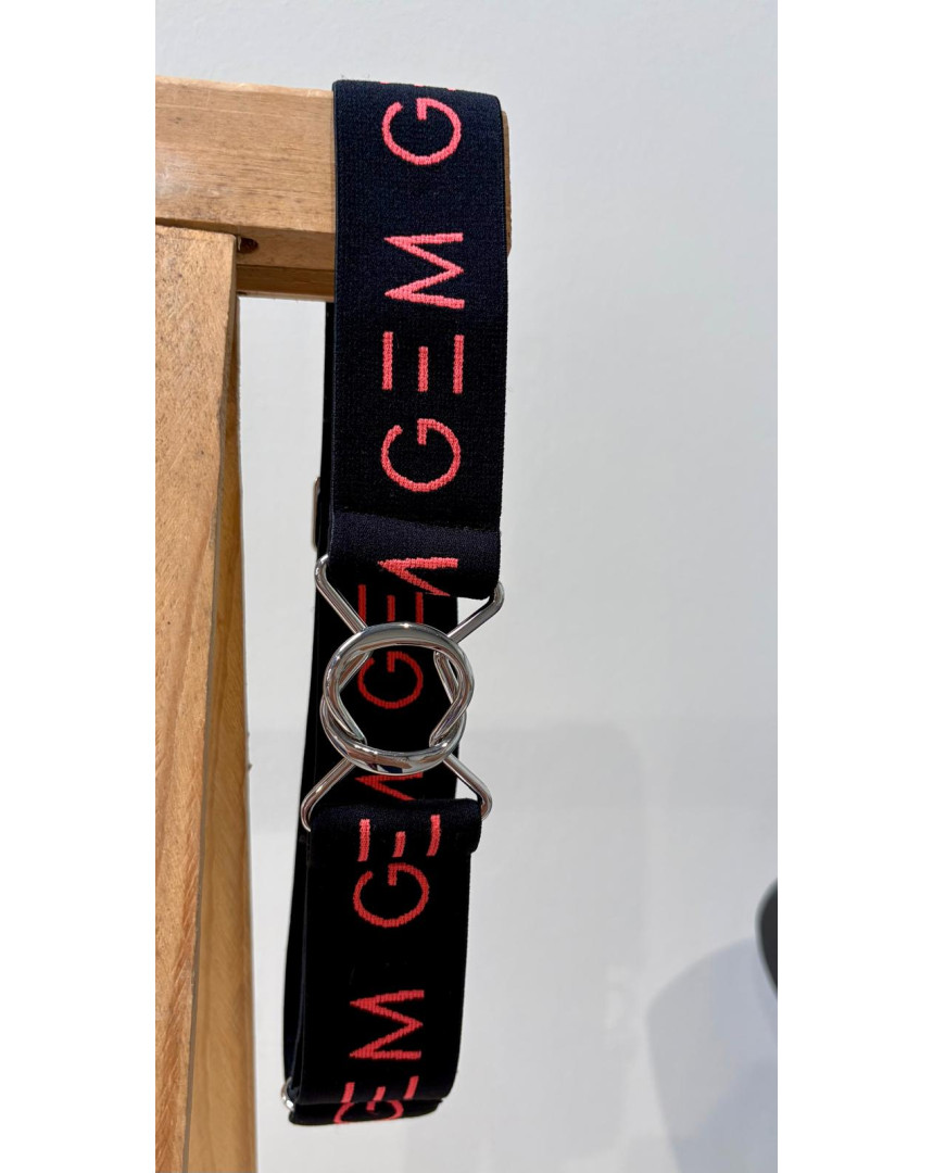 Ceinture Zaza noir/corail