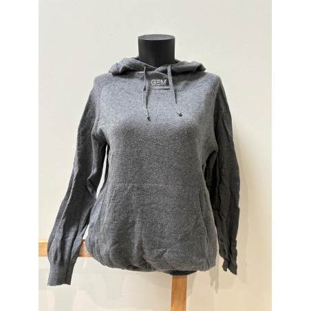 Pull à capuche gris