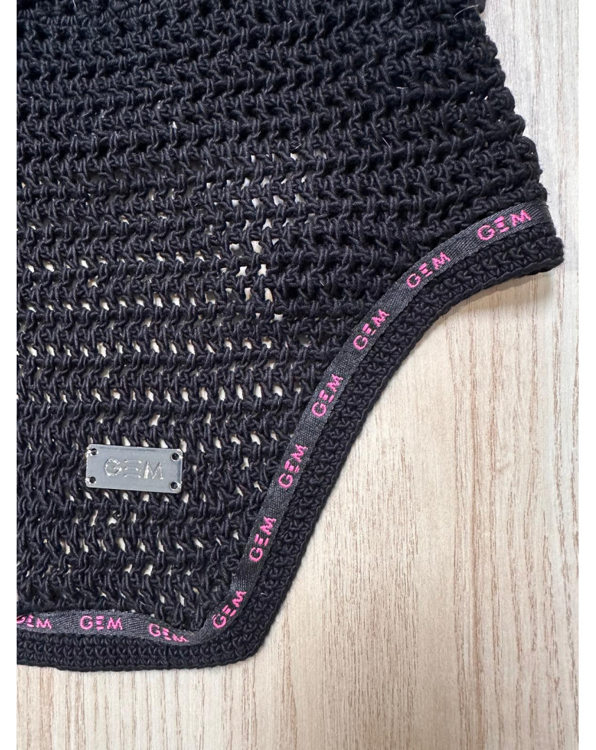 Bonnet court mesh noir/rose