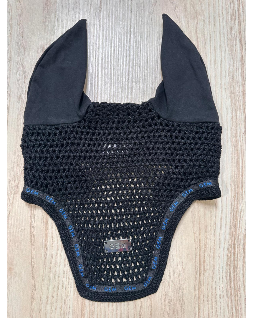 Bonnet court mesh noir/bleu