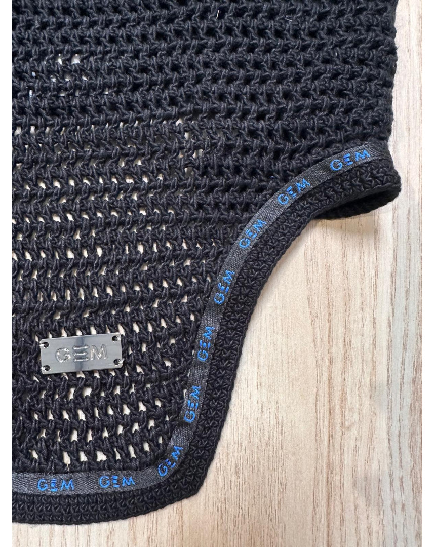 Bonnet court mesh noir/bleu